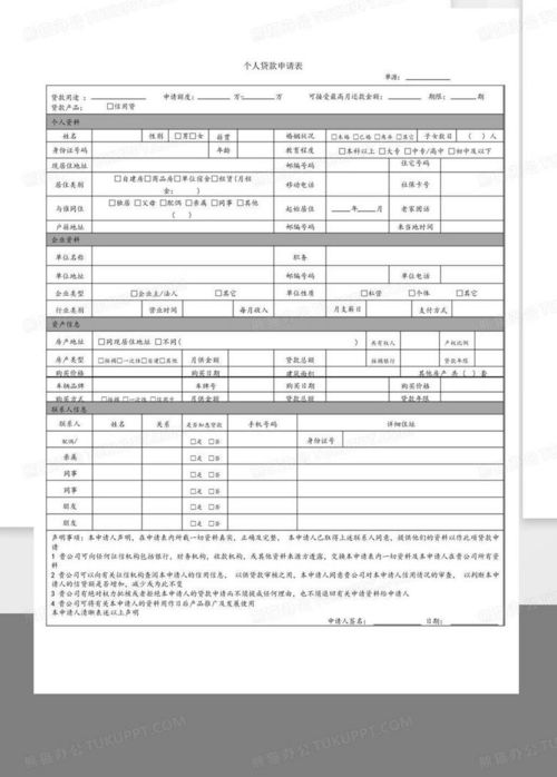 POS机贷个人借款申请表