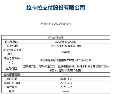 拉卡拉POS机支付牌照申请详解