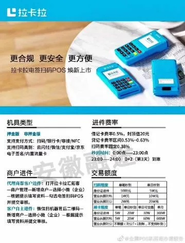 萍乡拉卡拉POS机申请价格及联系方式一览